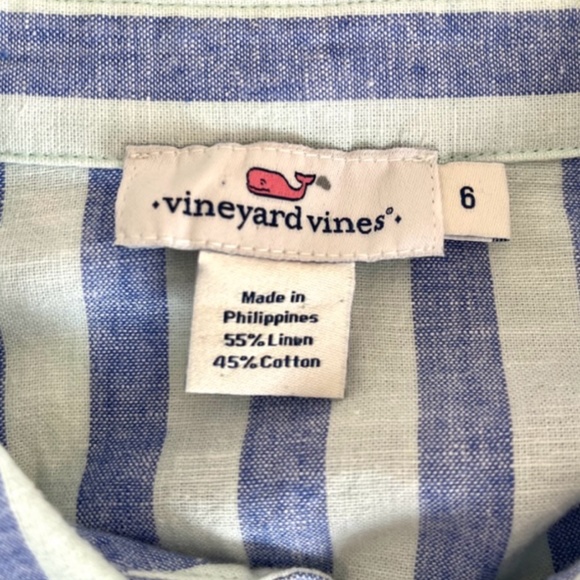 Vineyard Vines Blue Striped Quarter Button Tunic - Picture 2 of 5